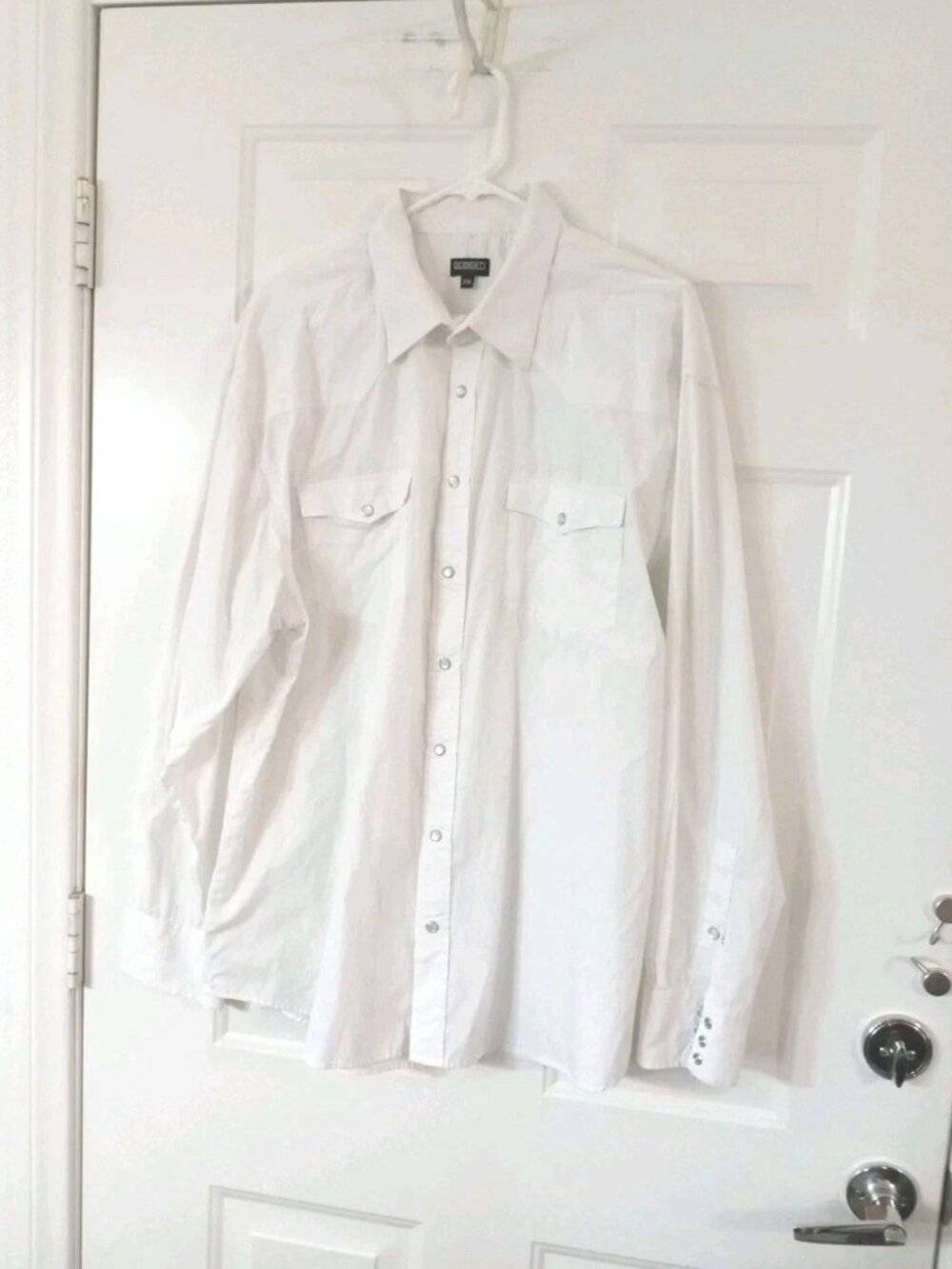 Vtg Gioberti Italy Western Shirt Men's 2XL White Long Sleeve Pearl Snap Cowboy